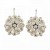 Platinum plated flower shape white zircon ethnic earrings set